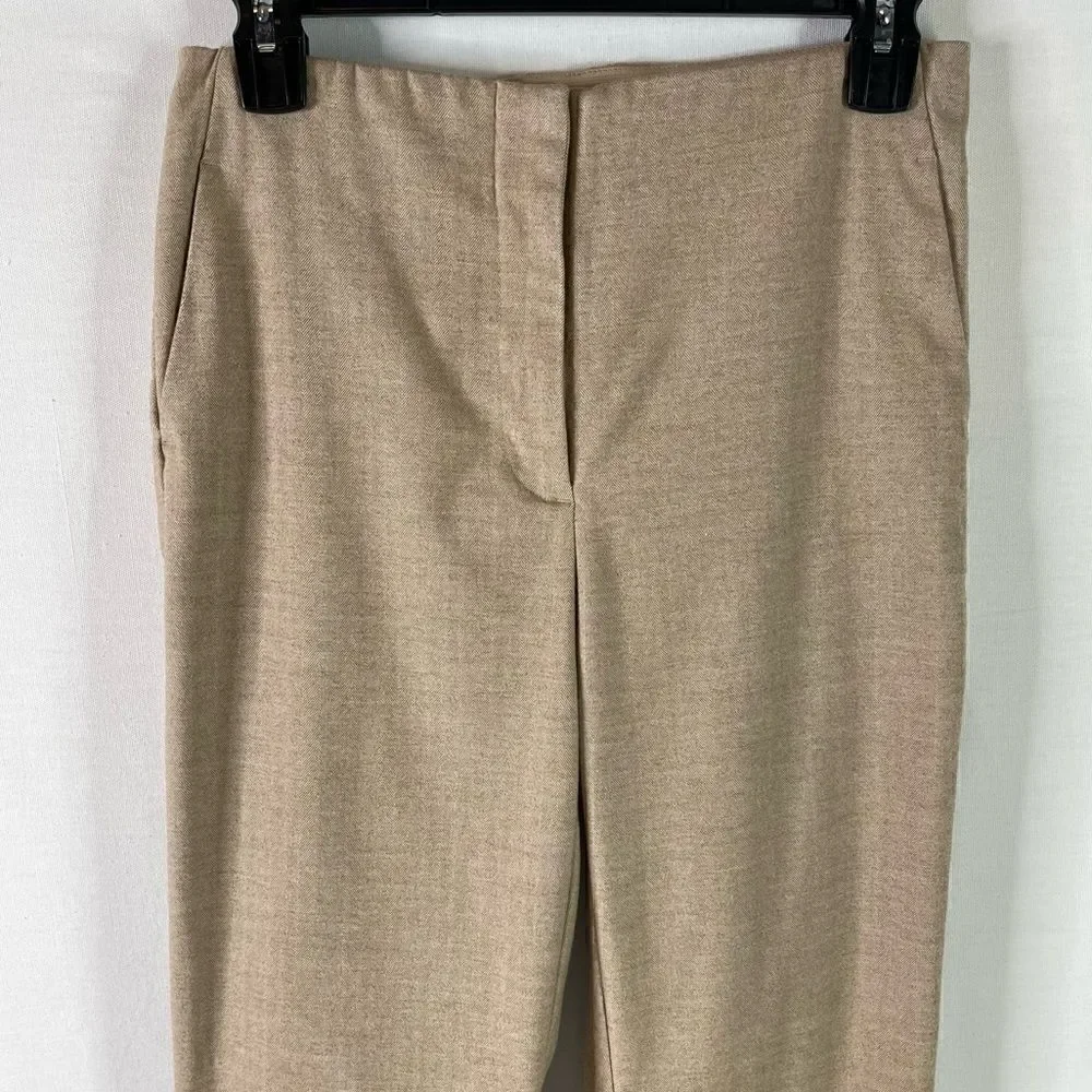 LOFT Herringbone High Waist Slim Pants (Oatmeal Melange) - 0
